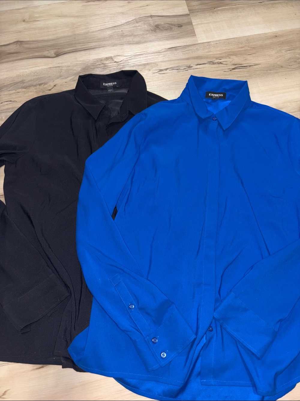 Lot of 2 Express The Portofino Shirt Long Sleeve Button Down Blouses Small work